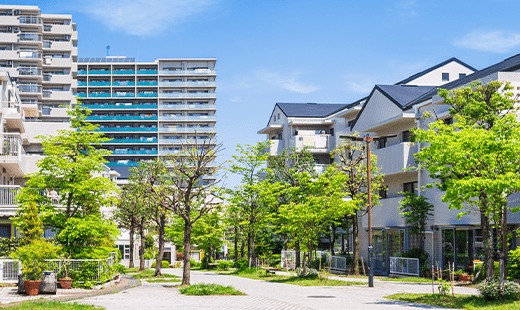 住宅地の遠景